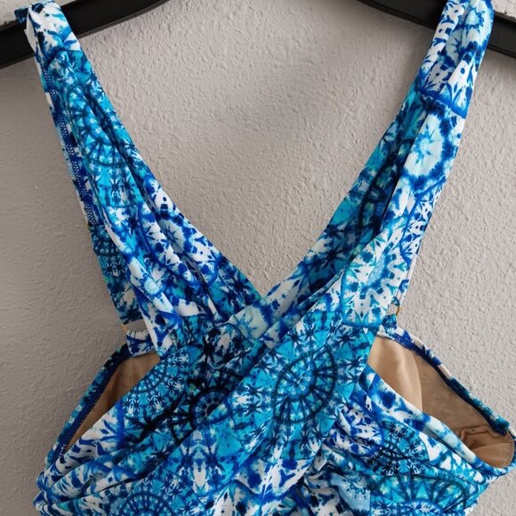 Kim Gravel x Swimsuits For All High Neck Wrap Tankini w/Brief ,Blue Sz 8 a598183 - Picture 3 of 7